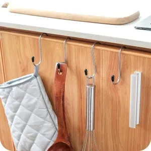 Kitchen Bathroom Storage Organizer Steel Hooks With Rubber Ends (5 pcs)